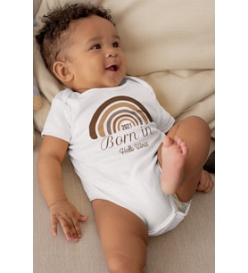 Rainbow Born In 2021 Desenli Kısa Kol Unisex Body