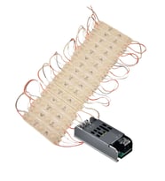 20 Adet 12 Volt 1.5 Watt 3 Lensli Beyaz 2835 SMD Led Modül IP65 Modül 5A Trafo Set