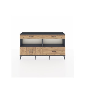 Arges Konsol 2 Raflı 3 Çekmeceli 2 Kapaklı 176x30x99 Antrasit-Çam