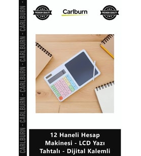 Özel Üretim Masaüstü Ofis Tipi Modern 12 Haneli Hesap Makinesi LCD Yazı Tahtalı Dijital Kalemli