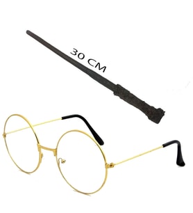 Harry Potter Asası 30 cm ve Metal Harry Potter Gözlüğü