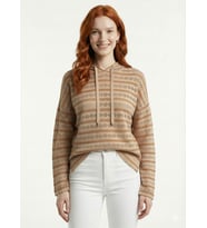 Kadın Casual Kapüşonlu Delikli Sweatshirt