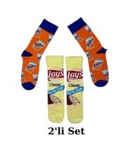 Fanta ve Lays Desenli 2'li Çorap Seti