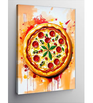 Kanvas Tablo Lezzetli Sebzeli Pizza