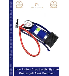 #Pompa Metal Sağlam Hava Basınçlı İnce Piston Araç Lastik Şişirme Göstergeli Ayak Pompası