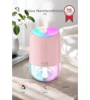 Torima Hava Nemlendirici Buhar Makinesi Ve Aroma Difüzörü 200ml Ultrasonik Renkli H6 Pembe