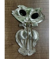15X10 CM DERİ SİYAH GÖZLÜ KEDİ ARMA YAMA DİKİŞ AKSESUARI