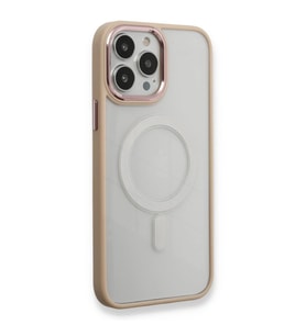 Apple İphone 13 Pro Kılıf Room Magneticsafe Silikon - Pudra