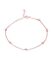 Glorria Gümüş Rose Toplu Zincir Bileklik (Çok Renkli)