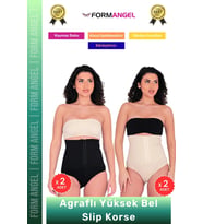 #Korse Vücut Şekillendiren Toparlayıcı Kaymaz Agraflı Yüksek Bel Slip Kadın Külot Korse 4'lü Set