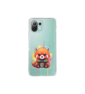 Xiaomi Mi 11 Lite ile Uyumlu Splash Tilki Tasarımlı Şeffaf Silikon Kılıf