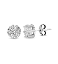 0.80 Ct Papatya Model Coronet Pırlanta Küpe (Beyaz)