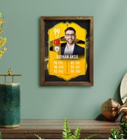 BK Gift Kişiye Özel Doğal Masif Ahşap Çerçeveli Tablo 30x40cm Futbolcu Kartı-14