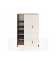 Hyperion Dolap 6 Raflı 4 Kapaklı Tek Askılı 132x44x195 Çam-Aytaşı/Antrasit
