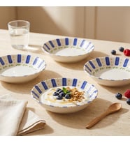 GÜRAL PORSELEN Kayısı Desenli 20 cm 4lü Çukur Tabak Seti
