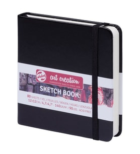 Talens Art Creation Sketchbook Sert Kapak Eskiz Defteri 140 gr 12x12 cm 80 yp SİYAH 