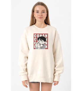Detective Conan Anime Conan Ekru Kadın 2ip Sweatshirt
