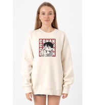 Detective Conan Anime Conan Ekru Kadın 2ip Sweatshirt