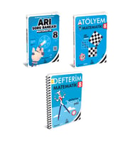 Arı Yayıncılık Arı Yayınları 8. Sınıf Matematik Seti ATÖLYEM-SORU BANKASI-DEFTER (Çok Renkli)
