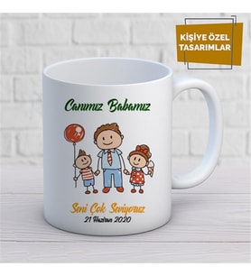Kişiye Özel İsim Yazılabilir Canım Babamız Kupa Bardak