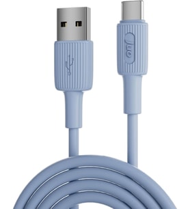 66W USB-A to USB Type-C Silikon Hızlı Şarj ve Data Kablosu Mavi 1 Metre