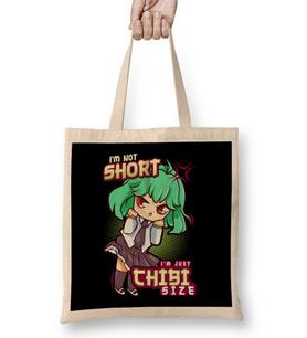 I m Not Short I m Just Chibi Size Cute Anime Girl Bez Çanta Uzun Saplı