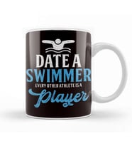 Funny Date Swimmer Athlete Player Swimming Pool Swim Coach Kupa Bardak Porselen