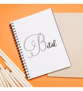 Baş Harfli İsim Tasarımlı Defter Kişiye Özel