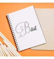 Baş Harfli İsim Tasarımlı Defter Kişiye Özel