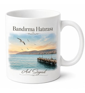Bandırma Deniz Manzarası Balıkesir Hatırası Çay Kupası Hediye Bardak