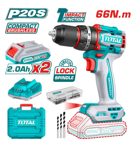 TOTAL LI-ION AKÜLÜ 66NM DARBELİ MATKAP TOTAL TIDLI20668E