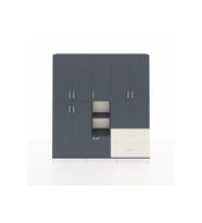 Arges Dolap 12 Raflı 2 Çekmeceli Tek Askılı 220x30x243 Antrasit-Antrasit/Aytaşı