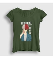 Presmono Kadın Haki Shotou Anime Boku No Hero Academia T-Shirt 129052tt (Haki)