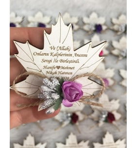 Kişiye Özel Ahşap Magnet Hatıra (Bej)