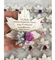 Kişiye Özel Ahşap Magnet Hatıra (Bej)