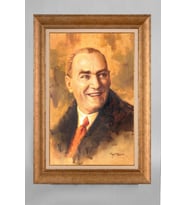 Çerçeveli Paspartulu Atatürk Tablo a232 (Gold)