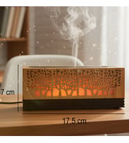 Ağaç Desenli Işıklı Mini Masaüstü Aroma Difüzör – USB ile Çalışan Buhar Nemlendirici ve Gece Lambası (Karışık)