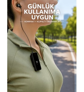 Taşınabilir Bluetooth Kulaklık Dijital Göstergeli Klipsli Tek Kulaklıklı Kompakt Cihaz