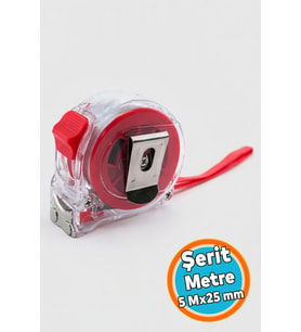 Kilitli Şerit Metre 5 Metre 25 mm Dayanıklı Gövde Hassas Ölçüm