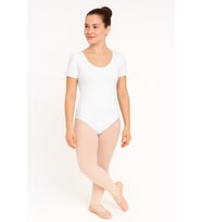 Kısa Kollu Full Lycra Cotton Bale Mayosu-Yetişkin (Beyaz)