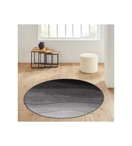 Eliana Home Baskılı, Yıkanabilir Kaymaz Taban Yuvarlak Halı LNA7099 120x120 cm (Gri)