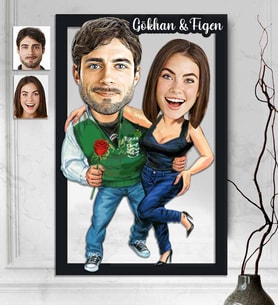 Kişiye Özel 3D  Ahşap Tablo Sevgili 30x40 -42