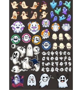 Hayalet Sticker Set 11 28 Parça Telefon, Tablet, Defter, Laptop Sticker