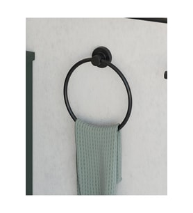 Mat Siyah Yuvarlak Havluluk 21 cm