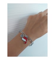 Kadın Rodyum Yılbaşı Christmas Temalı Harfli Bileklik Yeniyıl