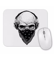 Skull Branca Feminina e Masculina Mouse Pad