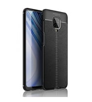 Xiaomi Redmi Note 9 Pro Deri Görünümlü Silikon Siyah