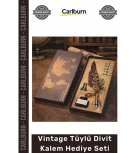 #DivitSeti Kaligrafi Mürekkepli Nostaljik Antika Tasarım Vintage Tüylü Divit Kalem Hediye Seti