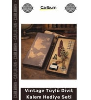 #DivitSeti Kaligrafi Mürekkepli Nostaljik Antika Tasarım Vintage Tüylü Divit Kalem Hediye Seti
