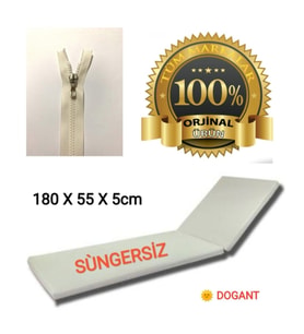Anadolu Süngersiz Şezlong Minderi KILIFI Sıvı Geçirmez Fermuarlı 180*55*5 Cm